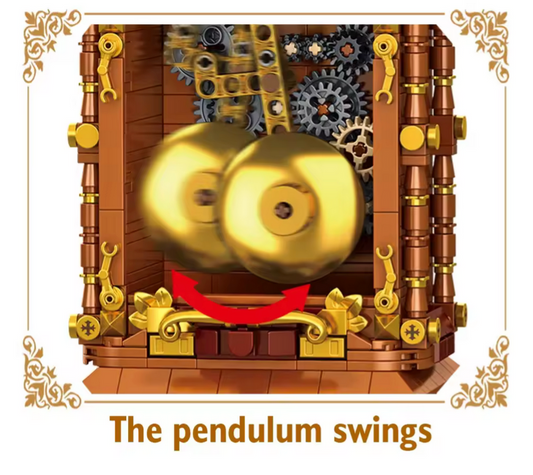 Classic Retro Swing Clock Building Blocks Set