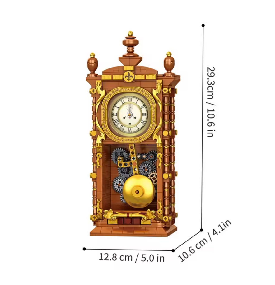 Classic Retro Swing Clock Building Blocks Set