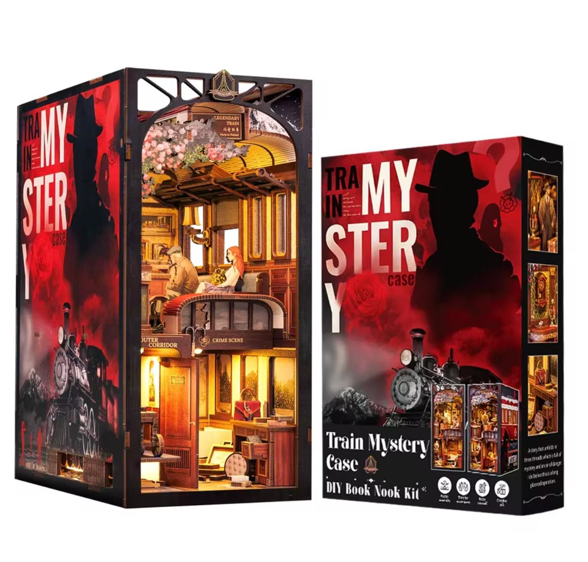 Murder on the Iron Line - Train Car Murder Mystery Book Nook Kit