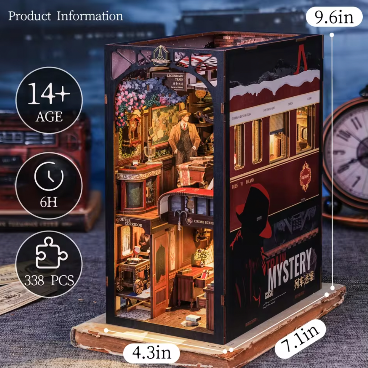 Murder on the Iron Line - Train Car Murder Mystery Book Nook Kit